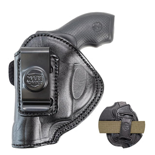Cardini Leather USA Gun Holster, Medium, Black - Left Side