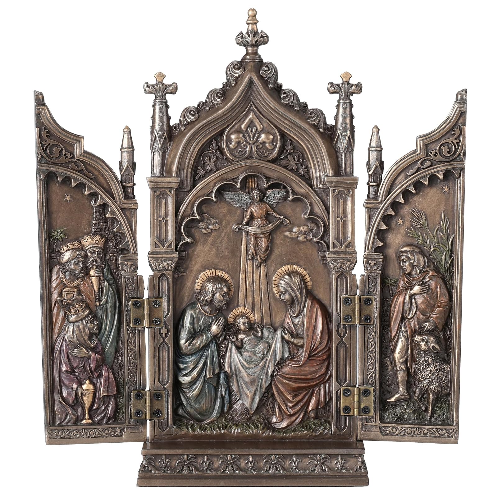 Unicorn Studio Nativity In Cathedral Triptych Statue Sculpture