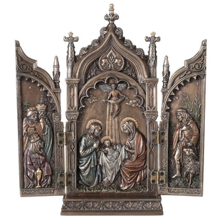 Unicorn Studio Nativity In Cathedral Triptych Statue Sculpture