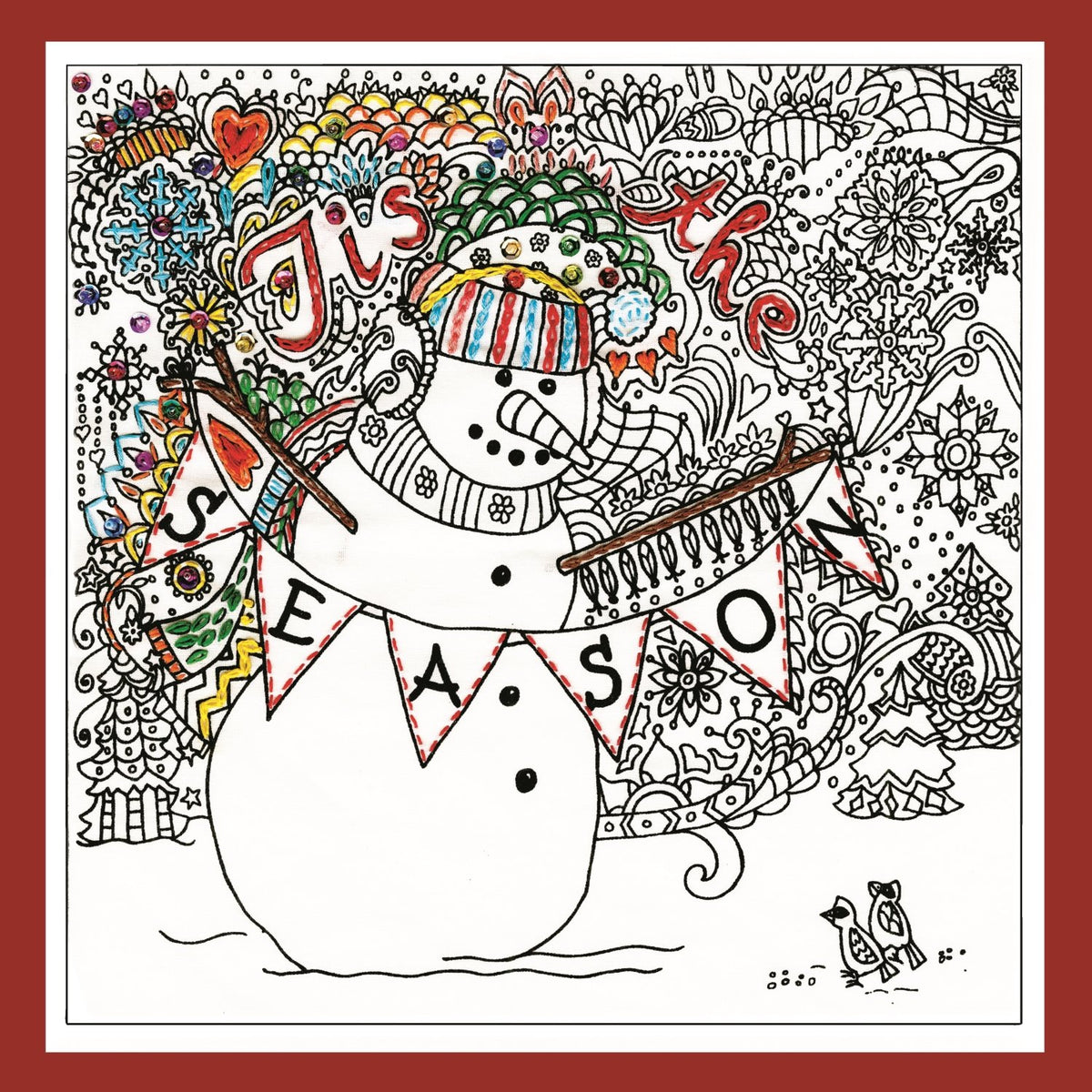 Design Works Crafts Zenbroidery - Tis The Season Fabric Pack