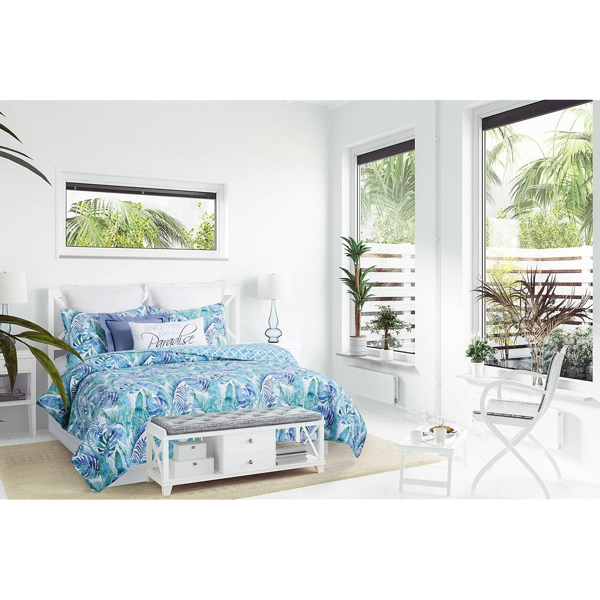 C&F Home Bedding Set, Full/Queen 3 Piece Set, Blue