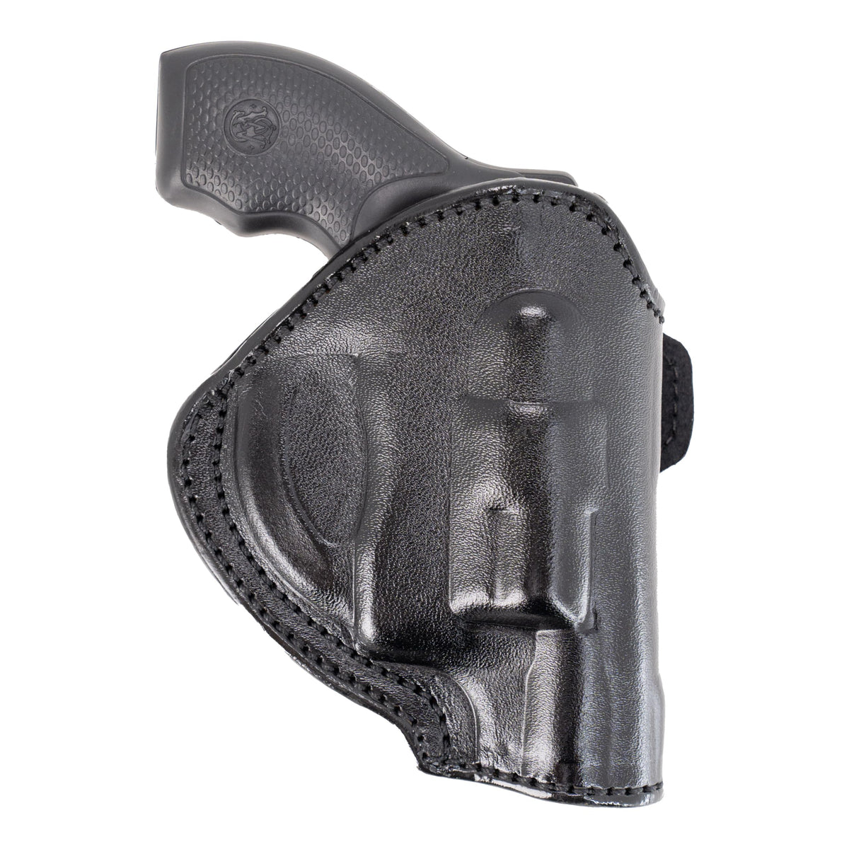 Cardini Leather USA Gun Holster, small to medium, Black - Right Hand Draw (OWB)