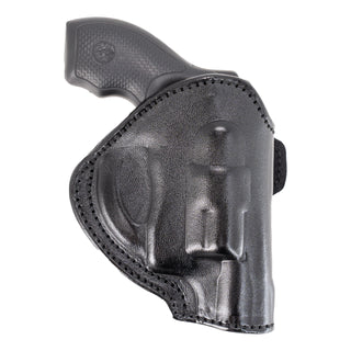 Cardini Leather USA Gun Holster, small to medium, Black - Right Hand Draw (OWB)