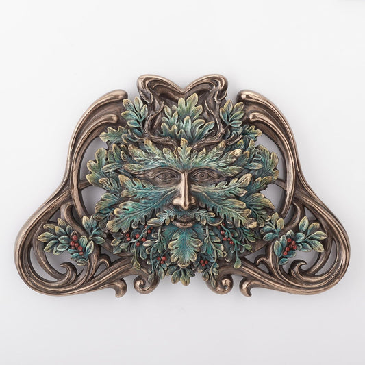 Unicorn Studio Veronese Design Green Man Winter Mistletoe Wall Plaque