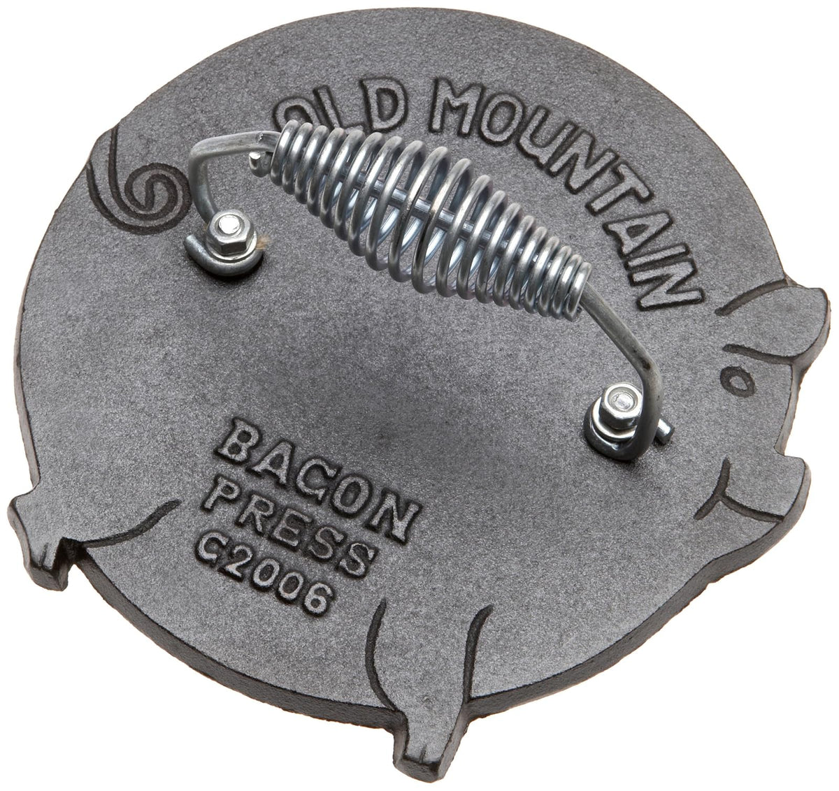 Bacon Press - Pig Shaped Bacon/Grill Press - By Old Mountain (7.5 Inch Diameter)