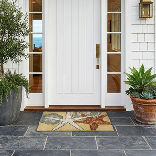 Larry Traverso Starfish 100% Coir Doormat, 18 x 30 inches, Naturally Durable, PVC-Backing, Sustainable