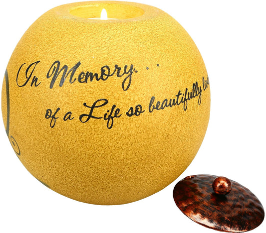 Pavilion Gift Company Comfort Candles 5-Inch Round Tea Light Holder, in Memory