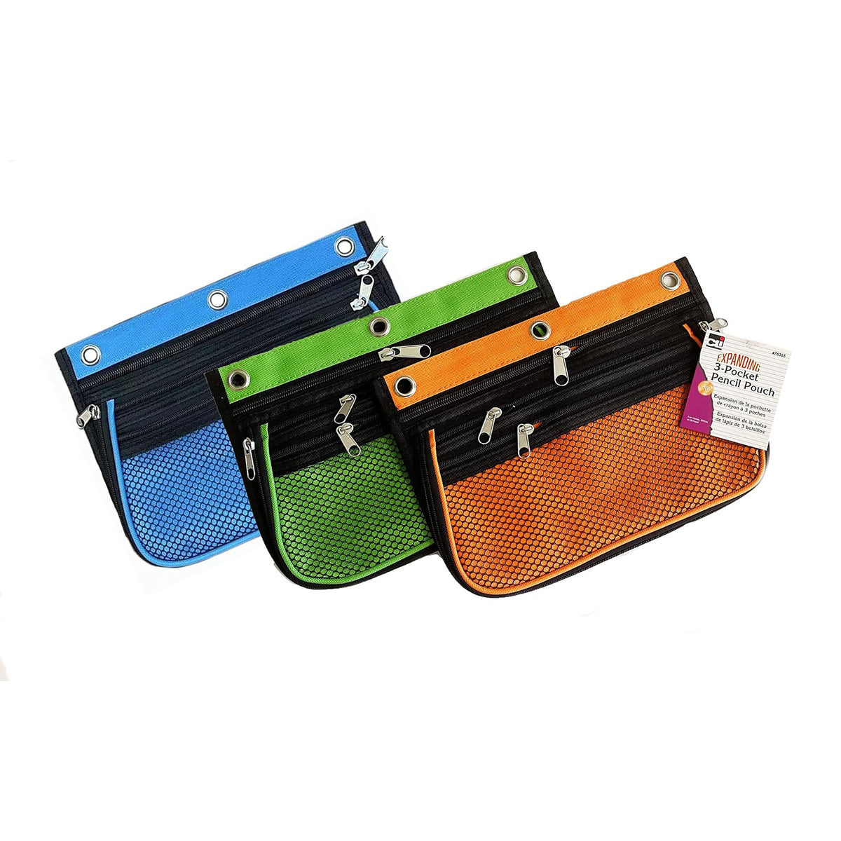 Charles Leonard Carrier Bag Case, Pack of 3, Blue, Green, Orange