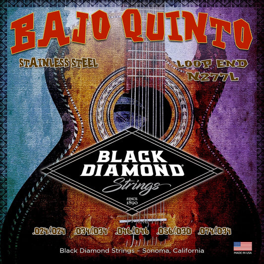 Black Diamond Strings® N277L Bajo Quinto Stainless Loop End .024| .034 | .046| .056 030 | .074 .034