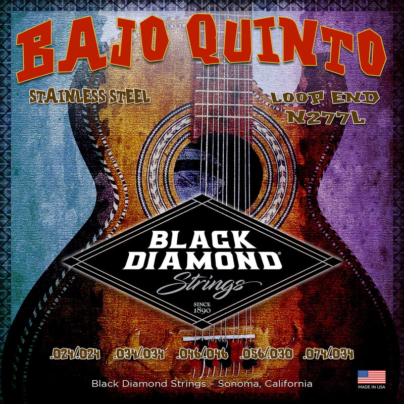 Black Diamond Strings® N277L Bajo Quinto Stainless Loop End .024| .034 | .046| .056 030 | .074 .034