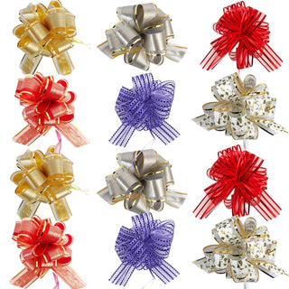 allgala Decorative Ribbon Trim, 6 Inch (Pack of 12), Pullbow 6 Color