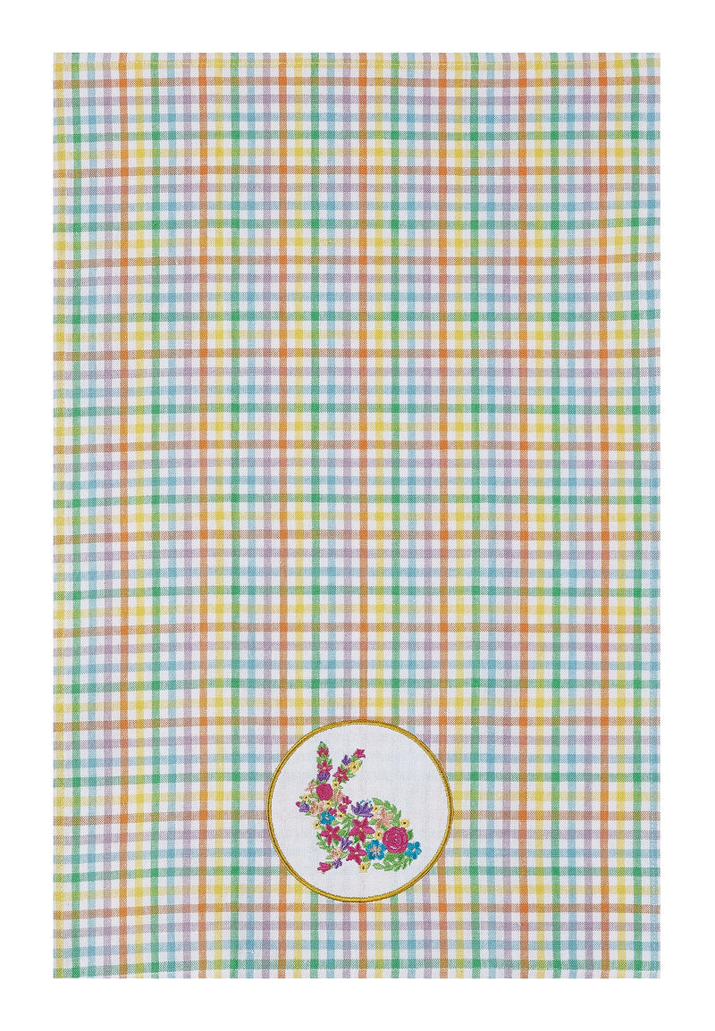 Peking Handicraft Happy Plaid Bunny Kitchen Towel, 25-inch Length, Cotton, Kitchen Accessories