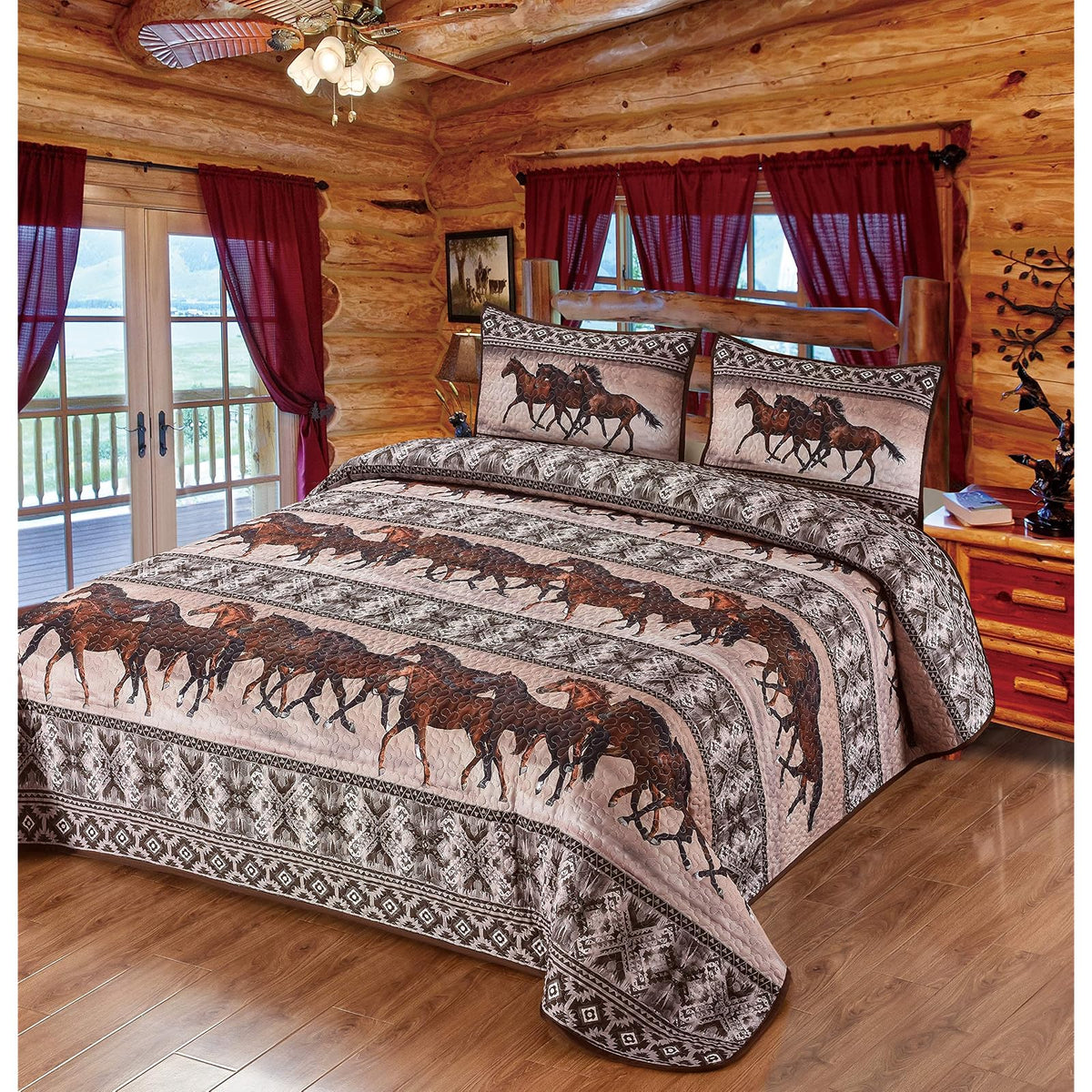 LL Home Bedding Set, King, Brown/Beige/Gray