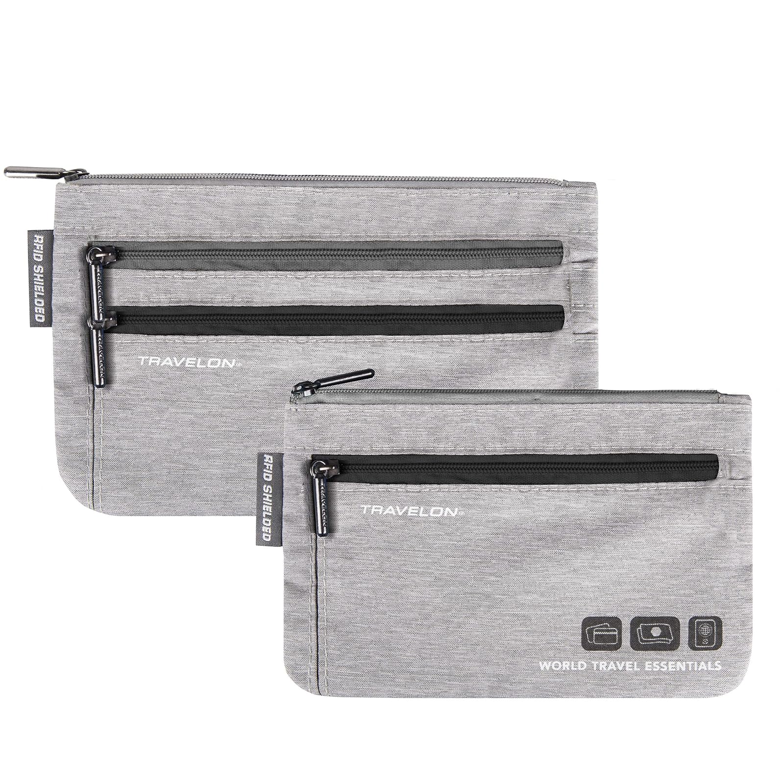 Travelon World Travel Essentials Set, Gray Heather, One Size