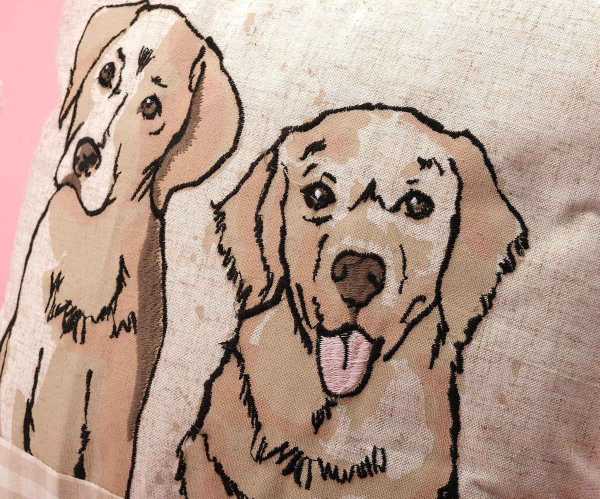 Comfy Hour Doggyland Collection Square 14inch Home is Where The Dog is Sofa Throw Pillow, Polyester