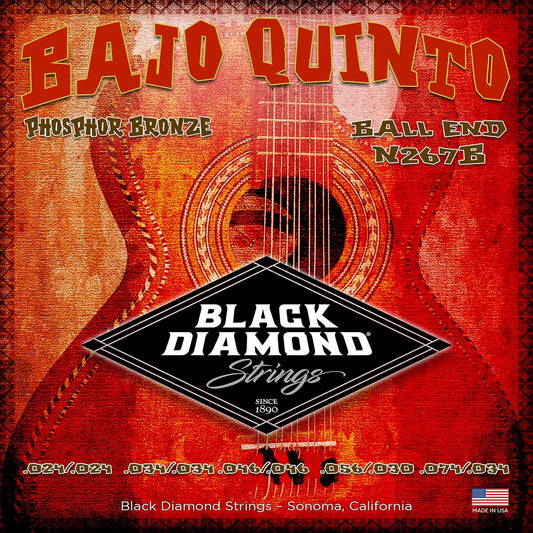 Black Diamond Strings® N267B Bajo Quinto Phosphor Ball End .024 | .034 | .046 | .056 030 | .074 .034 Pho.