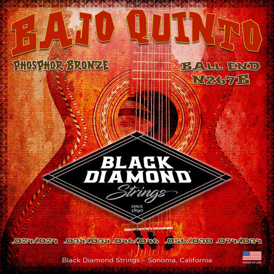 Black Diamond Strings® N267B Bajo Quinto Phosphor Ball End .024 | .034 | .046 | .056 030 | .074 .034 Pho.