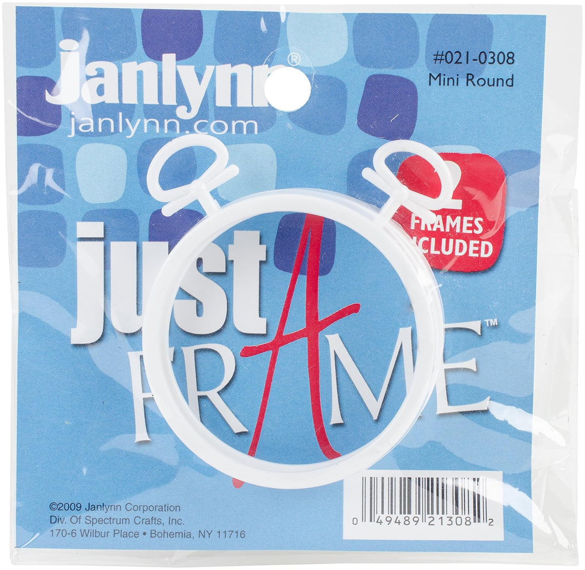 Design Works Crafts Janlynn 21-0308 Round Just-A-Frame, 2-1/2-Inch, White, 2-Pack
