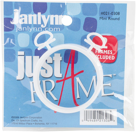 Design Works Crafts Janlynn 21-0308 Round Just-A-Frame, 2-1/2-Inch, White, 2-Pack