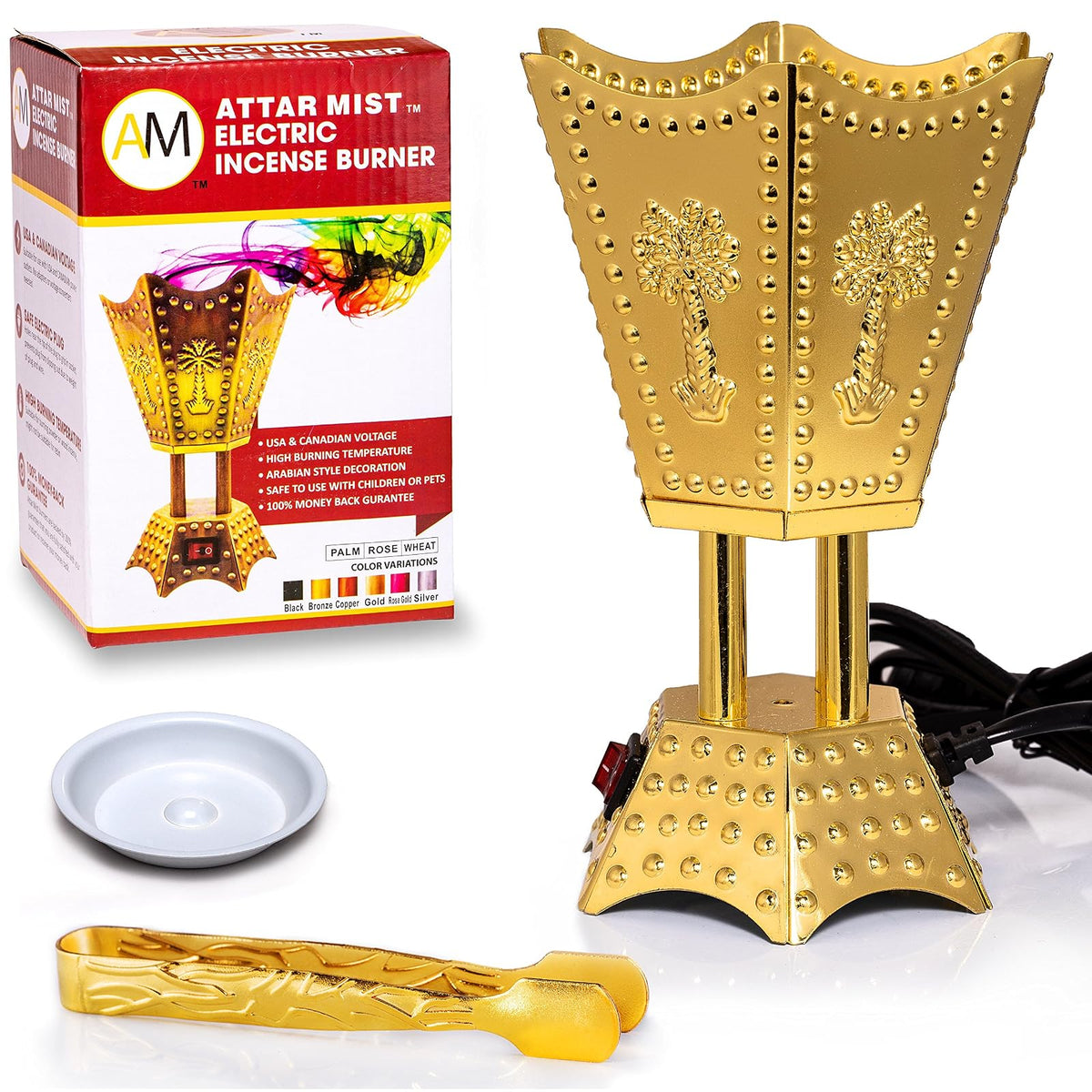 AM Incense Holder, Gold