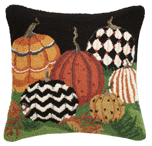 Peking Handicraft Mistletoe & Co. Painted Pumpkins Hook Sally Eckman Roberts, 18x18 Throw Pillow
