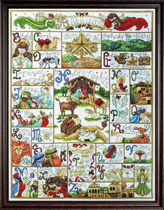 Design Works Crafts Tobin Oh Holy Night Christmas ABC Cross Stitch Kit, 16"x21" 14 Count