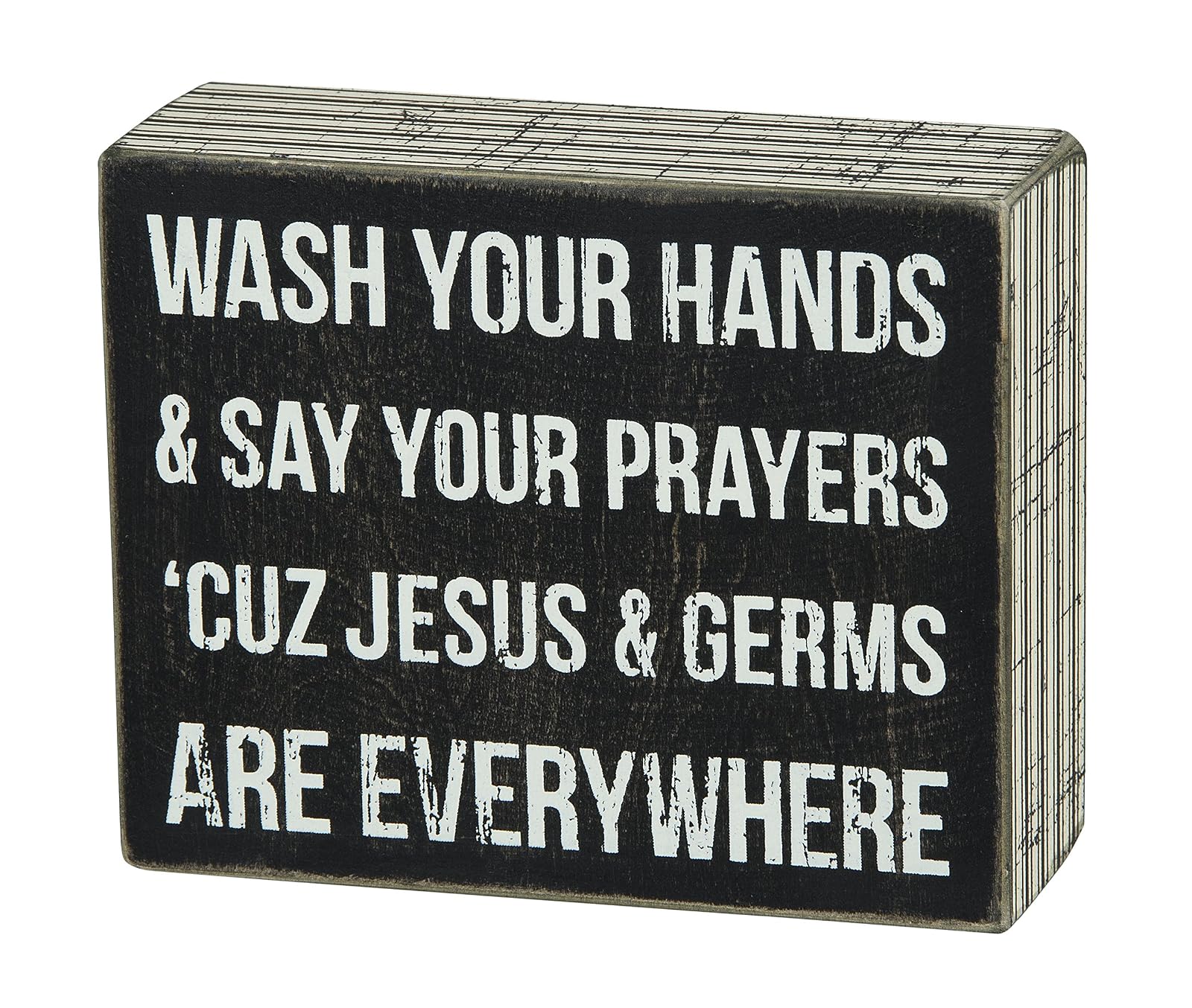 Primitives by Kathy Box Sign 4-Inch by 5-Inch Jesus & Germs