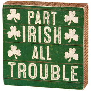 Primitives by Kathy Decorative Signage, 4 inches x 4 inches, Green, White