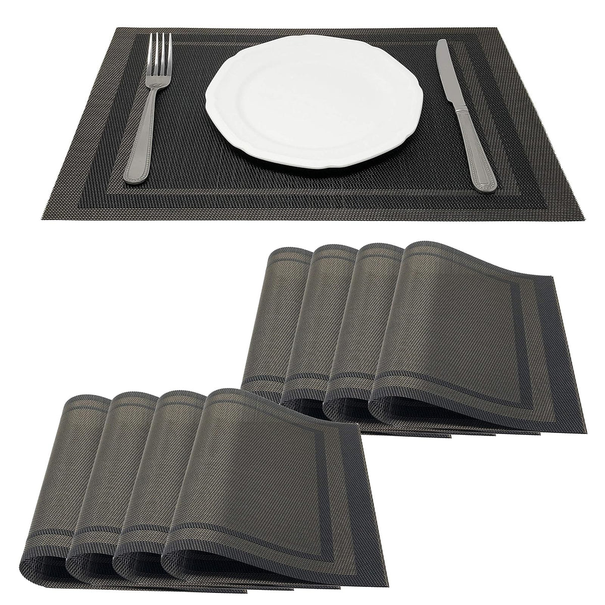 allgala Placemat, Large, Black Gold Frames