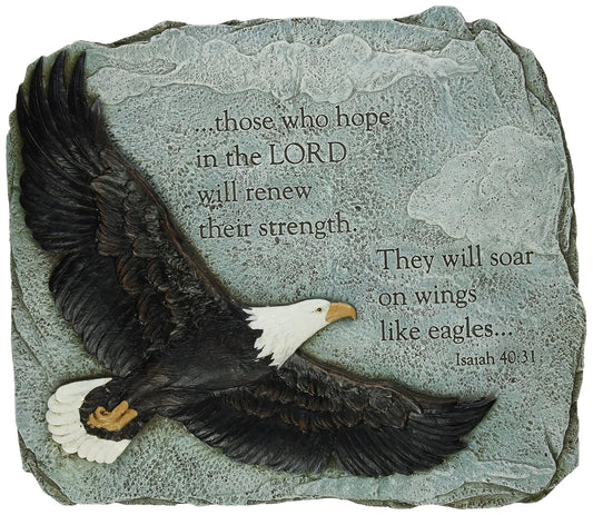 Roman Joseph Studio 60873 Soaring Eagle Garden Stone with Verse They Will Soar on Wings Like Eagles Isaiah 40:31, 11-Inch