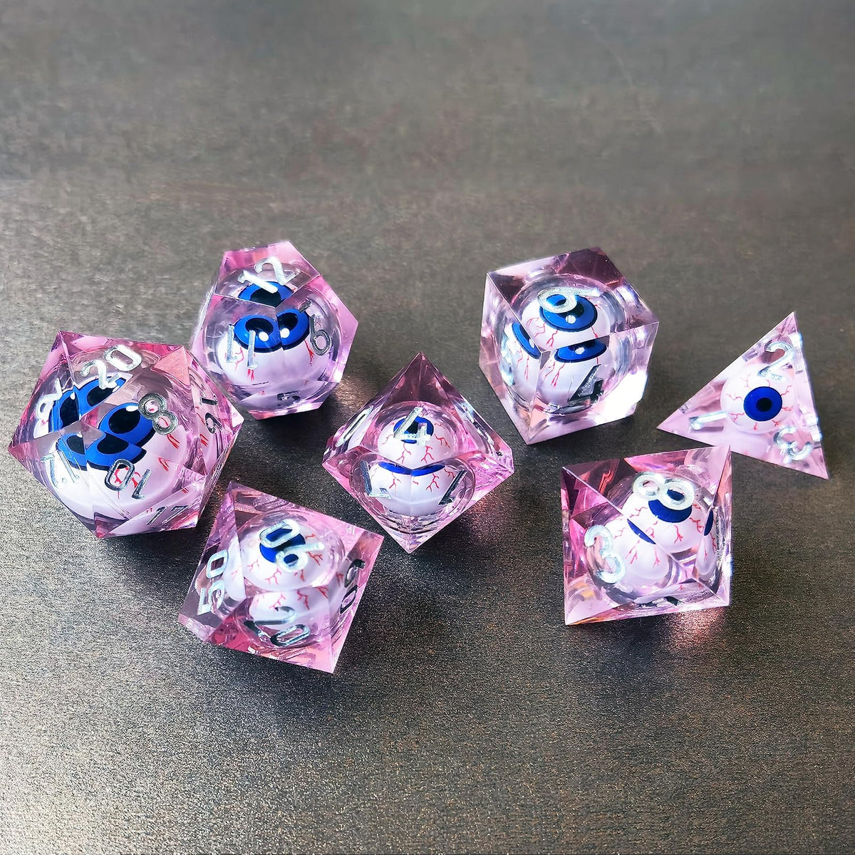 BESCON DICE Game Dice, 22.5MM, Pink Set Blue Eye