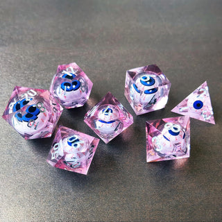 BESCON DICE Game Dice, 22.5MM, Pink Set Blue Eye