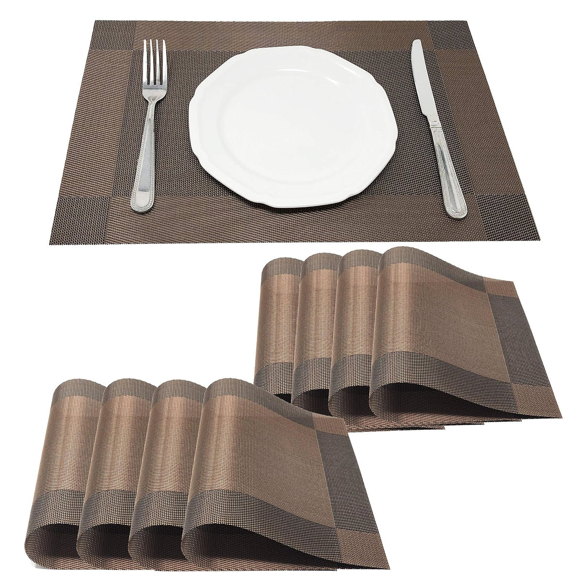 allgala Placemat, 18 x 12 inches, Brown Borders