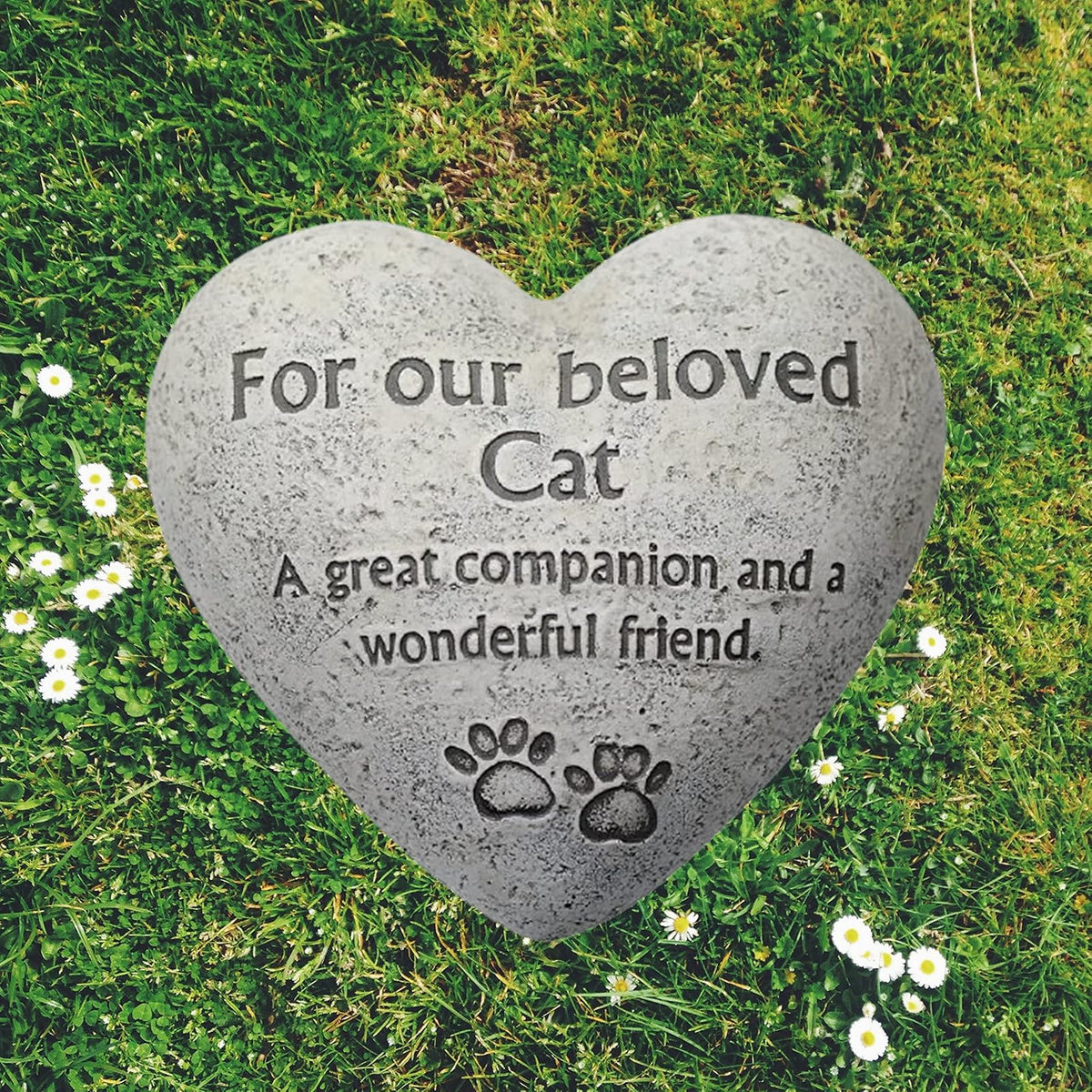 Comfy Hour Pet In Loving Memory Collection 6" for Our Beloved Cat Paw Print Remembrance Stepping Stone Plaque, Polyresin