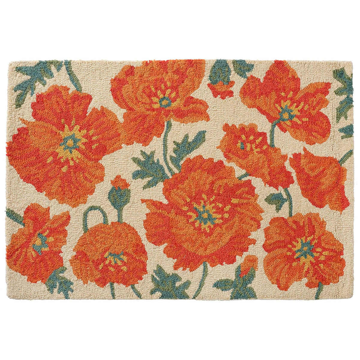 Home Furnishings By Larry Traverso Rug, 2' x 3' (Rectangular), Poppies