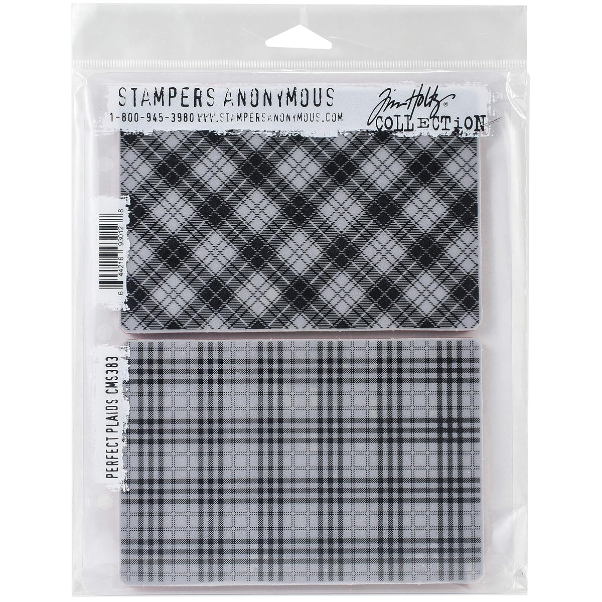 Stampers Anonymous Rubber Stamp, 7x8.5 inches, Perfect Plaid