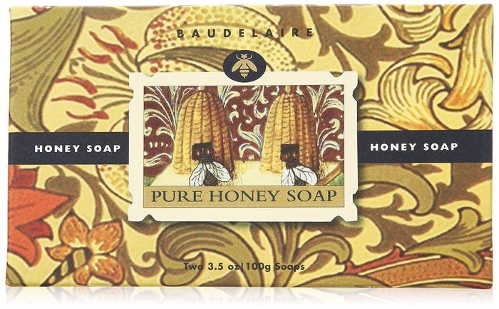 Baudelaire Two Bar Pure Honey Soap, 3.5 ounce each