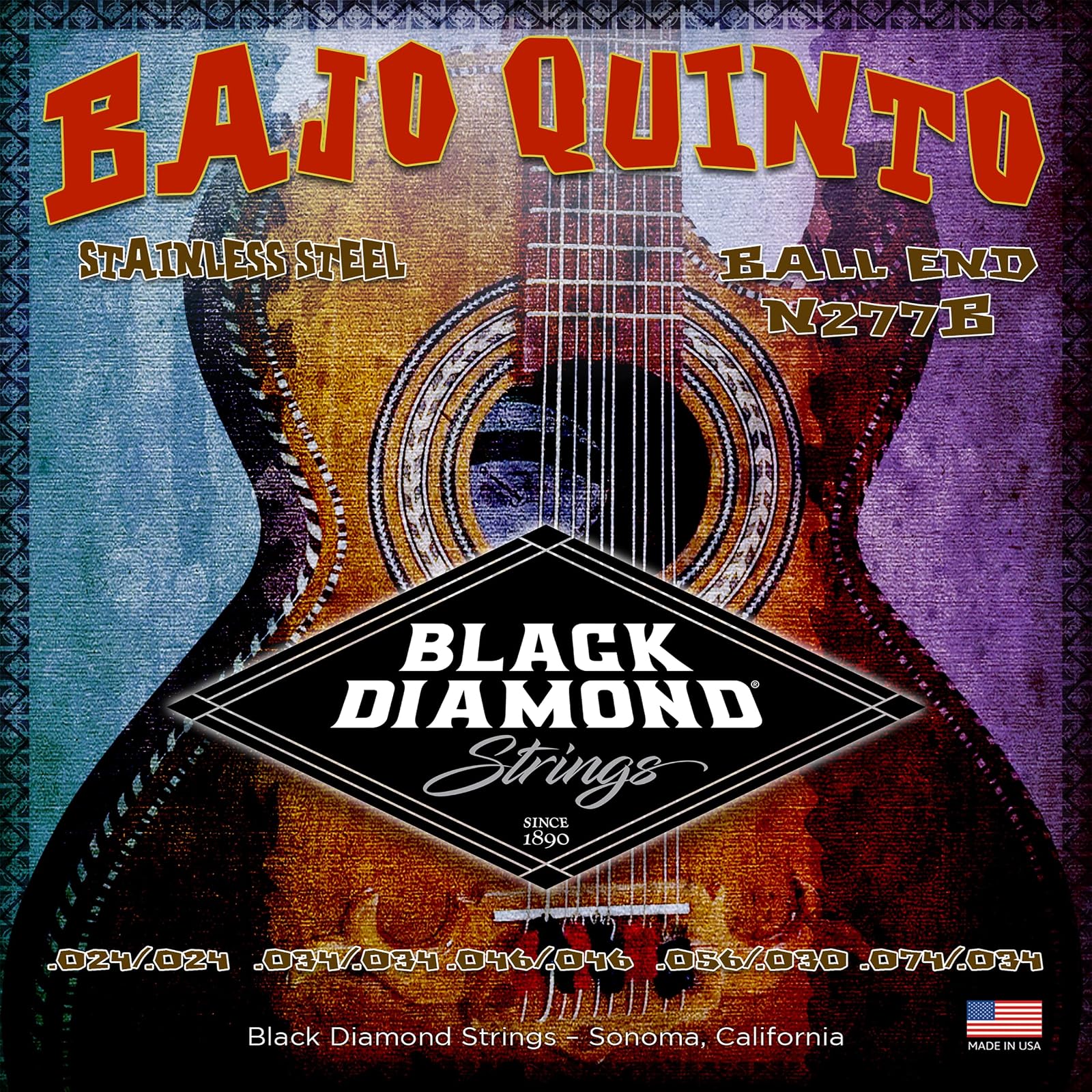 Black Diamond Strings® N277B Bajo Quinto Stainless Ball End .024 | .034 | .046 | .056 030 | .074 .034