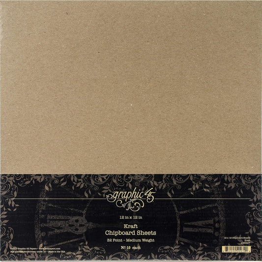 Graphic 45 Card Stock, 12x12 inches, Kraft