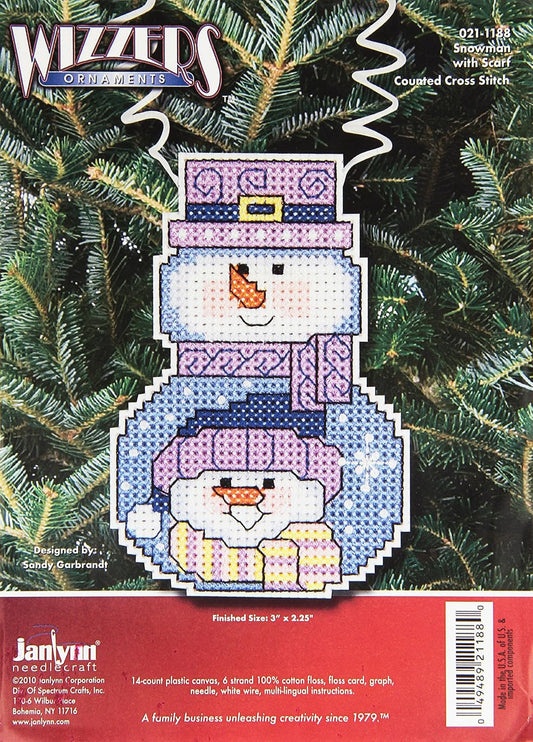 Design Works Crafts Janlynn Cross Stitch Kit, Snowman with Scarf