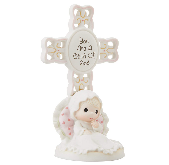 Precious Moments, You Are A Child Of God, Bisque Porcelain Cross, Girl, 4004681