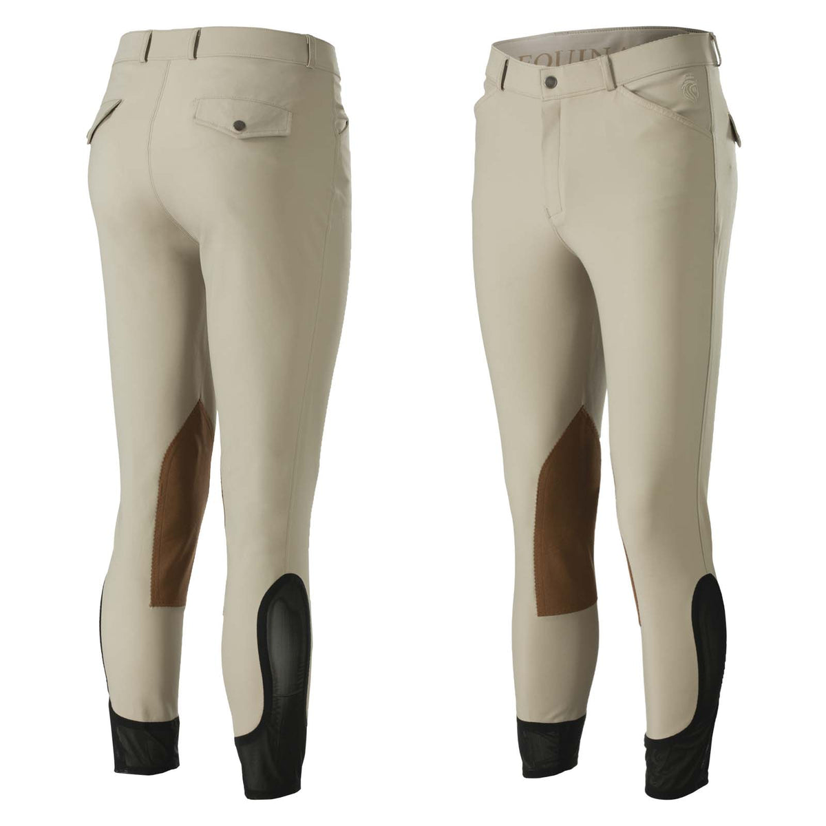 Equinavia Erik Mens Traditional Knee Patch Show Breeches | Horse Riding Pants - Tan - 32