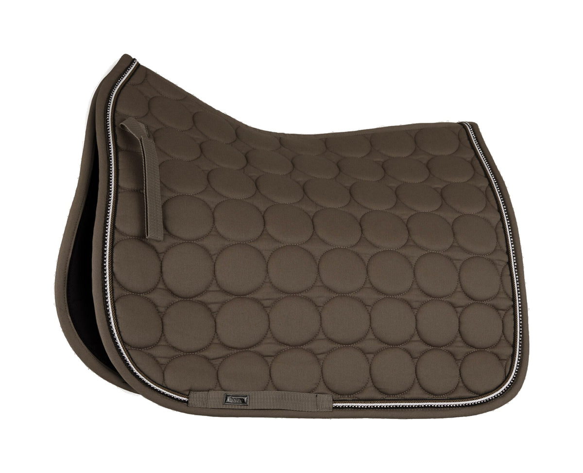 HORZE Marquess Quilted Quick-Dry Dressage Saddle Pad with Crystal Trim - Walnut - Horse