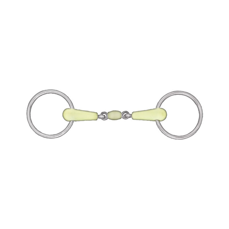 HORZE Apple Flavor Peanut Link Loose Ring Snaffle Bit - 5 1/4