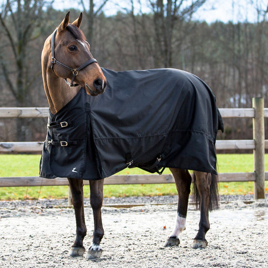 Horze Nevada 1200D Lightweight Waterproof Horse Turnout Rain Sheet (No Fill) - Black - 75
