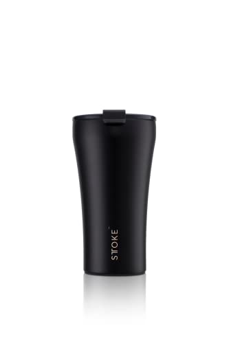 Sttoke Leakproof Ceramic Reusable Coffee Cup 12 oz - Luxe Black