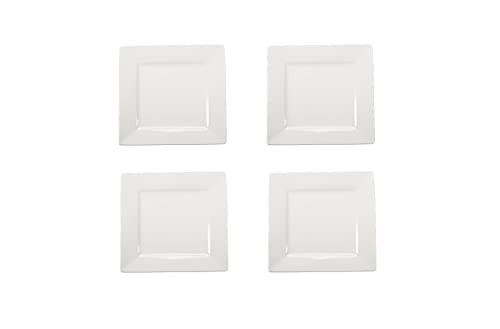 BIA Cordon Bleu 905162WS4SIOC White Square Plate, Set of 4, 10-Inch Length