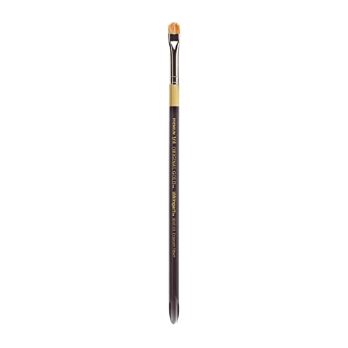 KINGART Original Gold Specialty 9247 Series, Crescent Filbert Blender Artist Brush, Golden Taklon & White Bristle Blend, Acrylic Handle (1/4)