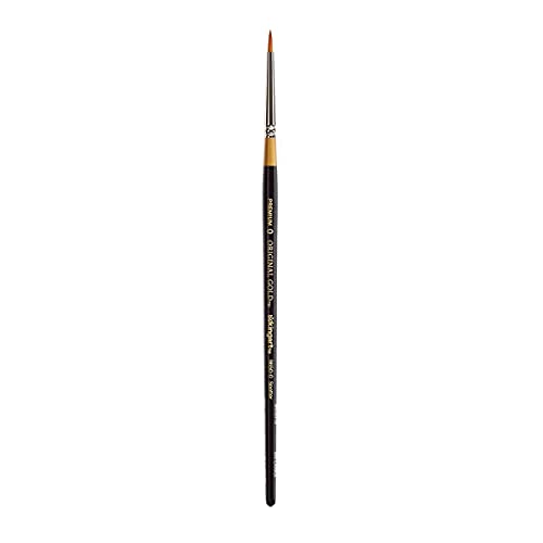 KingArt Original Gold 9650 Series , Premium Artist Brush, Golden TAKLON Spotter-Size: 0, 0