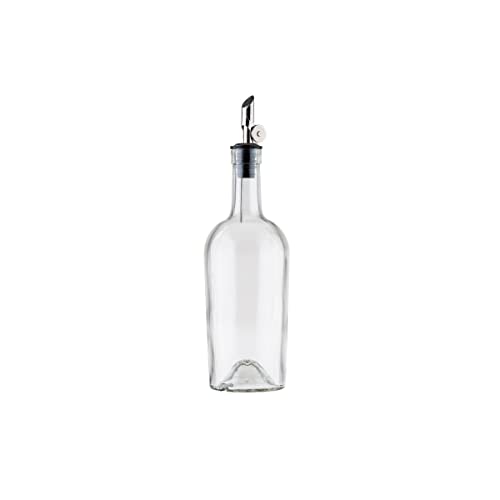 Tablecraft 10379 17¬Ω oz Glass Bottle Clear Glass, Stainless Steel Pourer 3.25 x 3.25 x 10.5''